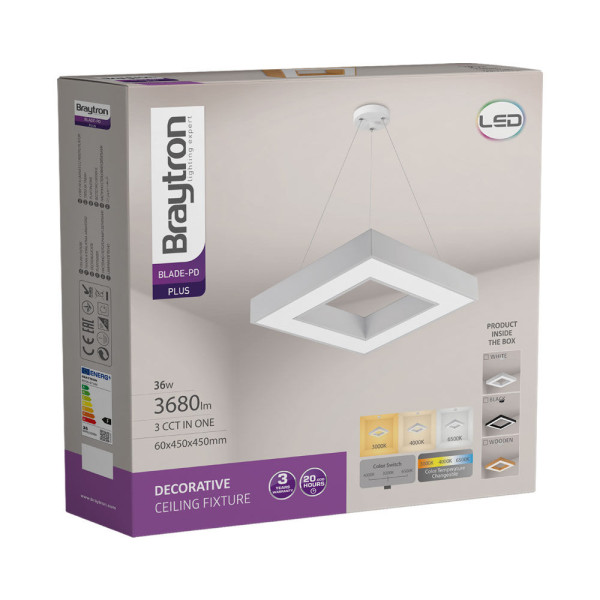 BRAYTRON Led visilica BRY-BLADE-PD-SQR-WHT-36W-3IN1 - Image 3