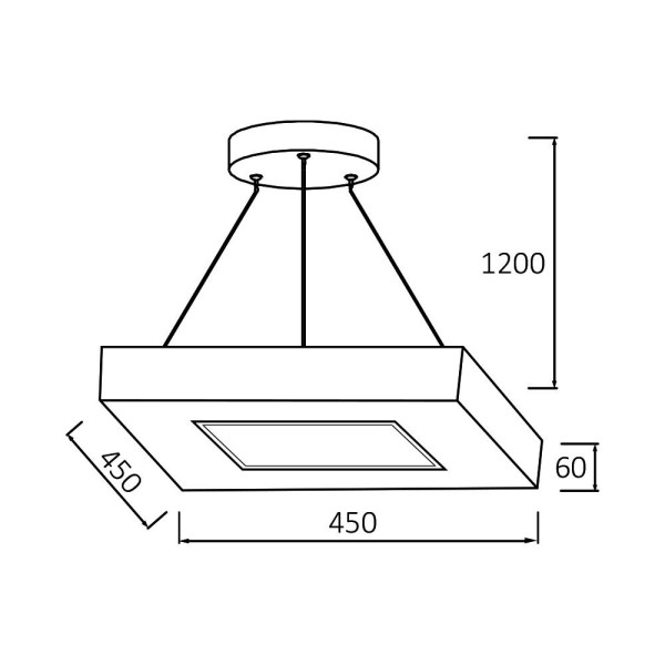 BRAYTRON Led visilica BRY-BLADE-PD-SQR-WHT-36W-3IN1 - Image 4