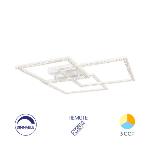 BRAYTRON Plafonjera BRY-CRYSTAL-B-80W-3IN1-RMT-WHT-3IN1 sa daljinskim