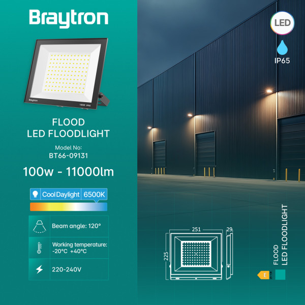 BRAYTRON Led reflektor BRY-FLOOD-CF-100W 6500K IP65 - Image 2