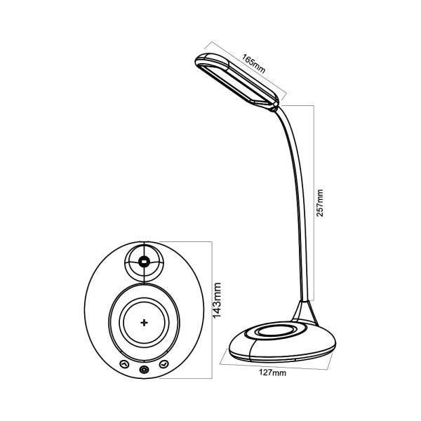 BRAYTRON Stona lampa BRY-LB146-5W-CRNA-DIMABILNA+WIRELESS PUNJENJE - Image 4