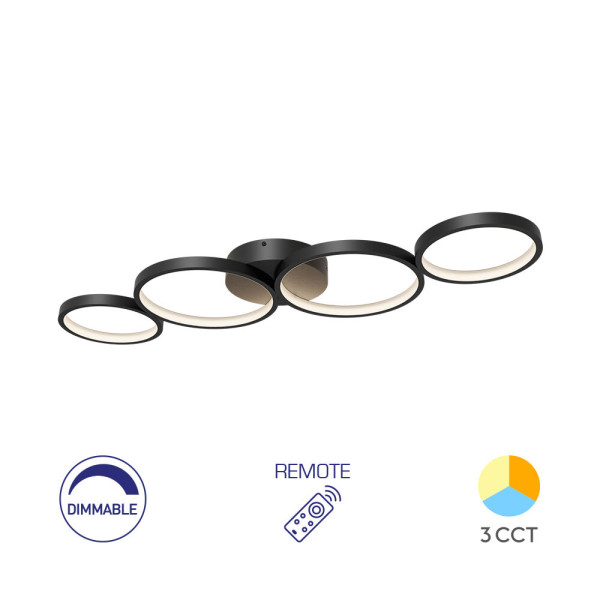 BRAYTRON Plafonjera BRY-NELA-SR1-RND-BLC-60W-RMT-3IN1 sa daljinskim