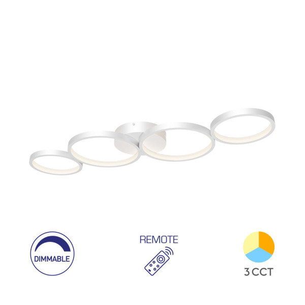 BRAYTRON Plafonjera BRY-NELA-SR1-RND-WHT-60W-RMT-3IN1 sa daljinskim