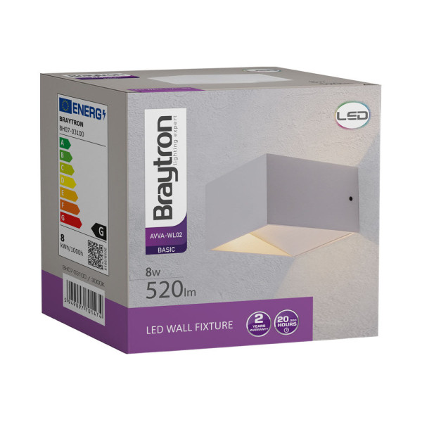 BRAYTRON Led zidna svetiljka BRY-AVVA-WL02-8W-SQR-WHT-3000K-WALL LIGHT - Image 5