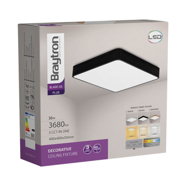 BRAYTRON Plafonjera BRY-BLADE-SS-SQR-BLC-36W-3IN1-CEILING LIGHT - Image 6