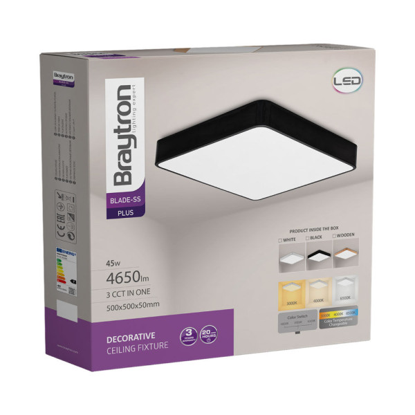 BRAYTRON Plafonjera BRY-BLADE-SS-SQR-BLC-45W-3IN1-CEILING LIGHT - Image 6