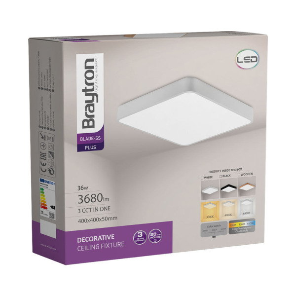 BRAYTRON Plafonjera BRY-BLADE-SS-SQR-WHT-36W-3IN1-CEILING LIGHT - Image 5